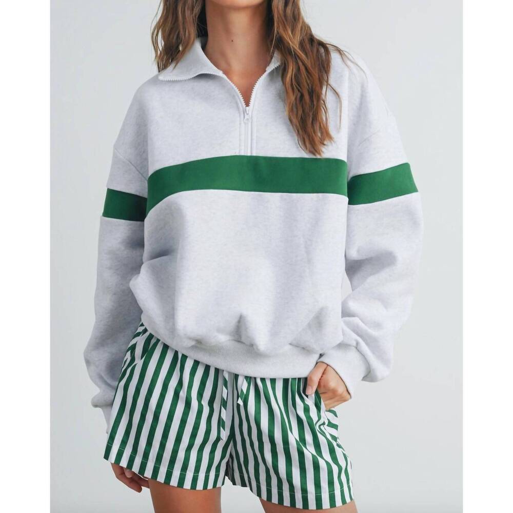 NEW BUTTERMELON sideline half zip sweatshirt in grey